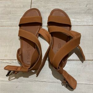 Tom’s leather sandals. Like new
